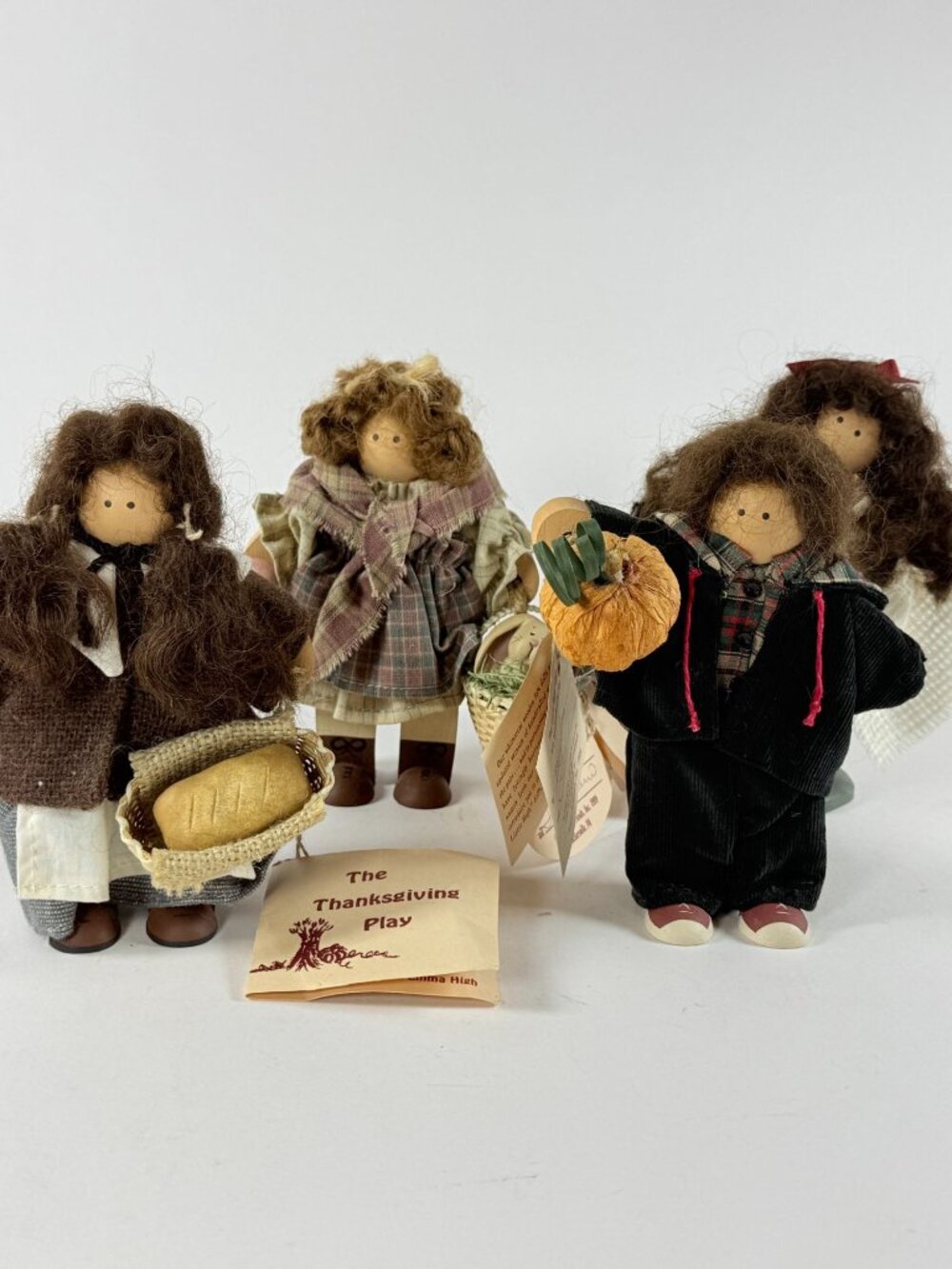 Vintage 4 Lizzie High Thanksgiving Play & Others 1990's Handmade Folk Art Design